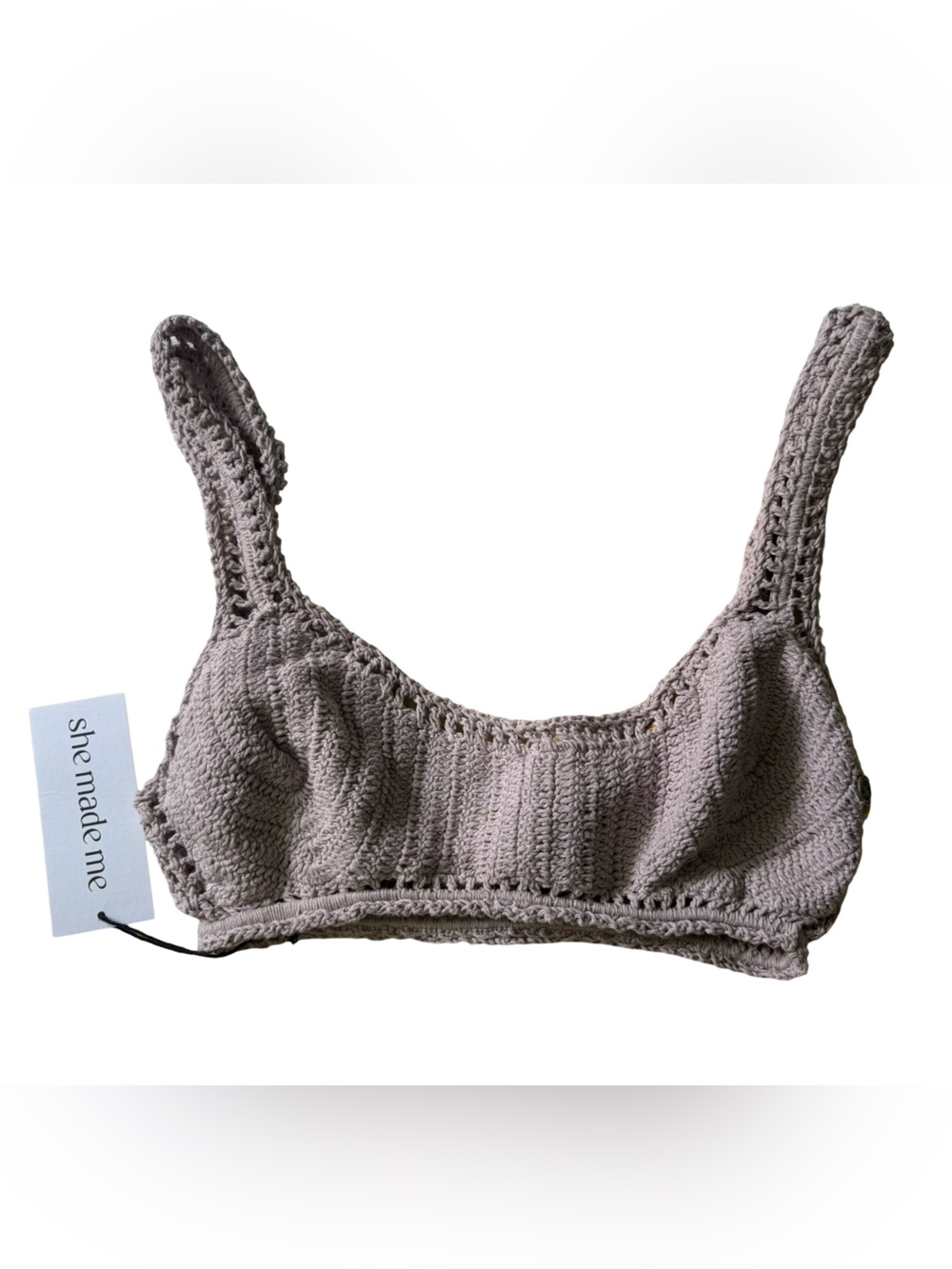 SHE MADE ME Free People Crochet Bikini top lavender